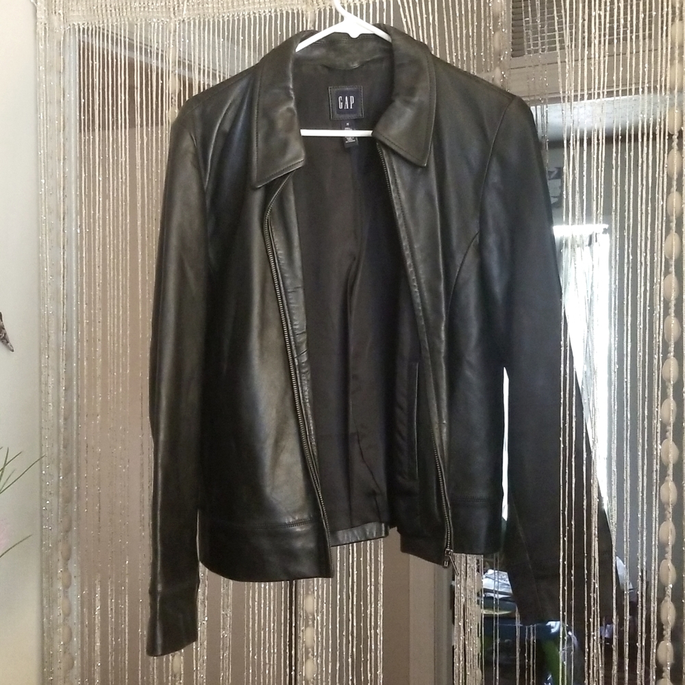 Gap mid length genuine Leather Jacket